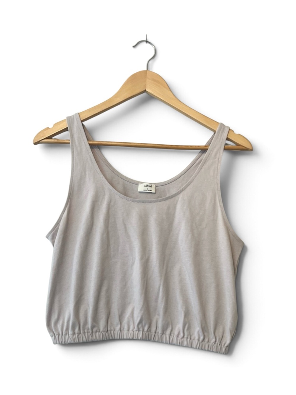Aritzia Wilfred Lilac Cotton Bubble Hem Crop Tank Top S